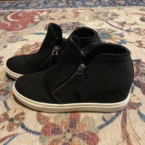 Madden Girl Caliber Zipper Black Sneakers Shoes 7M